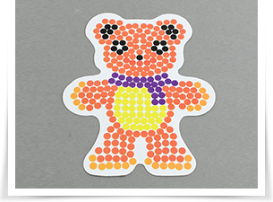 Bear DIY Fuse Beads Cardboard Templates, Fit For DIY-S002-12A, Colorful, 130x105mm