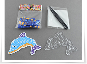 Dolphin DIY Melty Beads Fuse Beads Sets: Fuse Beads, ABC Pegboards, Cardboard Templates, Plastic Beading Tweezers and Gummed Paper, Mixed Color, 102x84mm