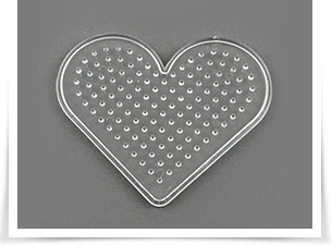 ABC Pegboards used for DIY Fuse Beads, Heart, Clear, 75x89x5mm