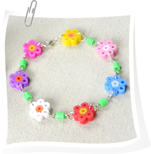 Kids Jewelry Design on How to Make a Hama Bead Flower Bracelet