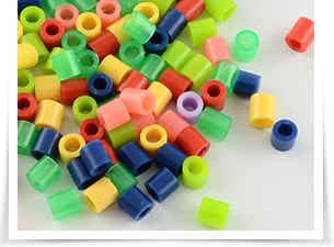 PE Fuse Beads, DIY Melty Beads, Tube, Mixed Color, 5x5mm, Hole: 3mm; about 8000pcs/500g 