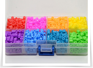 Tube PE DIY Melty Beads Fuse Beads Refills for Kids, Mixed Color, 5x5mm, Hole: 3mm; about 1100pcs/box