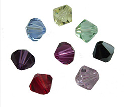 288pcs Faceted Bicone Crystal Czech Glass Beads, 4mm Mixed Color, Jewellery Making Beads