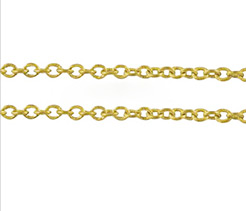 Brass Cross Chains, Nickel Free, Color-Keeping, Golden, 2x1.5x0.5mm, 92m/roll