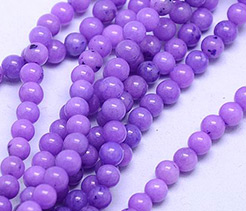 Natural Mashan Jade Round Beads Strands, Dyed, BlueViolet, 8mm, Hole: 1mm; about 51pcs/strand, 15.7"