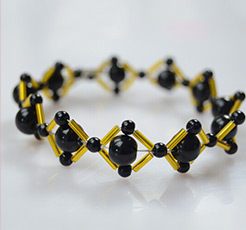 How to Make a Fashion Rhombus Bracelet for Office Lady with Black and Gold beads