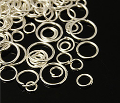 1 Box of Iron Jump Rings, Silver, 4~10x0.7~1mm 