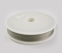 Tiger Tail Wire Spool, Stainless Wire, Silver, 0.38mm, 50m/roll 