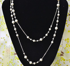 Latest Pearl Necklace Design- How to Make Long Layered Bead Necklace with Chain