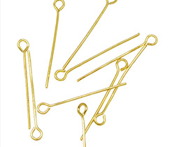 Mix Iron Eyepins, Golden Color, Size: about 1.6cm~5.0cmlong, 0.7mm thick 