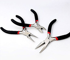 Jewelry Pliers Sets, Ferronickel, Side Cutter, Round Nose and Chain Nose Pliers, Black, 11~12.5cm