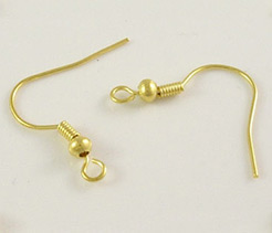 Golden Color Brass Earring Hooks, Nickel Free, 19mm long, 17mm wide, 0.5mm thick, hole: 2mm