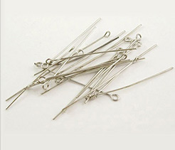 Platinum Plated Nickel Free Brass Eyepins Fit Jewelry Making Findings, Size: about 5.0cm long, 0.7mm thick, hole: 2mm
