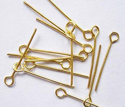 Golden Iron Eyepins, Size: about 0.7mm thick, 2.2cm long, hole: 2mm, about 6000pcs/500g