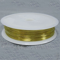 Copper Jewelry Wire, Gold, 0.3mm; about 25m/roll