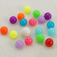 Colorful Acrylic Beads, Round, Mixed Color, Size: about 10mm in diameter, hole: 1.8mm; about 920pcs/500g