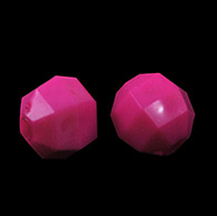 Colorful Acrylic Beads, Faceted, Oval, Magenta, 6mm long, 5.5mm thick, hole: 1.5mm, about 10000pcs/500g 