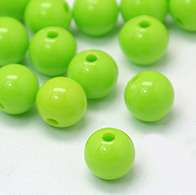 Opaque Acrylic Beads, Round, Green, Size: about 8mm in diameter, hole: 1.6~1.8mm, about 1700pcs/500g 
