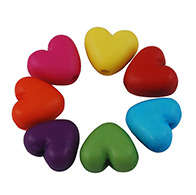 Colorful Acrylic Beads, Frosted, Mixed Color, 3D Heart, 9mm long, 10mm wide, 6mm thick, hole: 2mm, about 1125pcs/500g