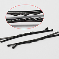 Spray Painted Iron Hair Bobby Pin Findings, Black, 48x1.5mm, 30pcs/card