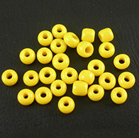 8/0 Glass Seed Beads, Round Hole Rocailles, Opaque Yellow, about 3mm in diameter, hole: 0.8mm, about 10000pcs/bag
