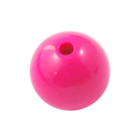 Solid Acrylic DIY Ball Loose Round Beads, DeepPink, about 10mm in diameter, hole: 2mm