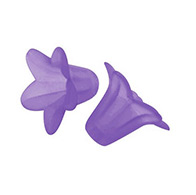 Purple Frosted Transparent Acrylic Flower Beads, about 18mm in diameter,12mm thick, hole: 1.5mm