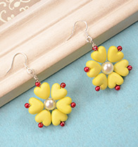 How to Make Spring Yellow Flower Earrings with Acrylic Heart Beads
