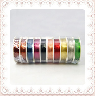 Copper Jewelry Wire, Mixed Color, 0.4mm; 10m/roll