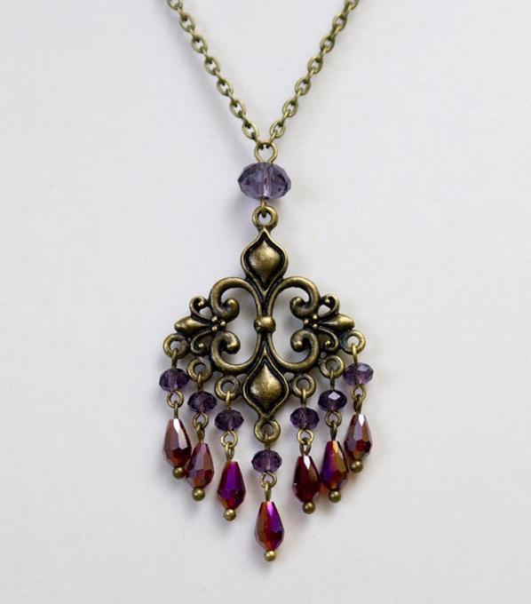 vintage chandelier pendent necklace