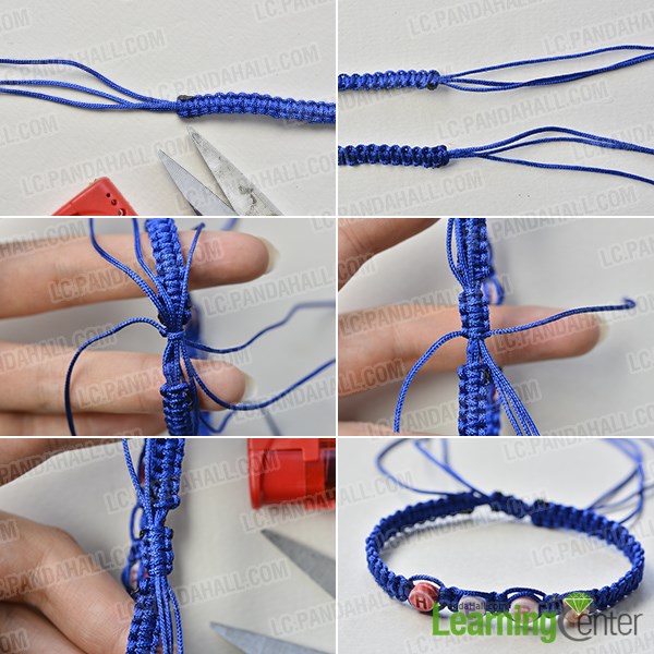How to Make Square Knot Braided Couple Bracelet with Alphabet Beads ...