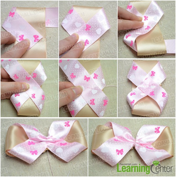 How to Make a Simple Hair Bow Out of Bicolored Ribbons- Pandahall.com
