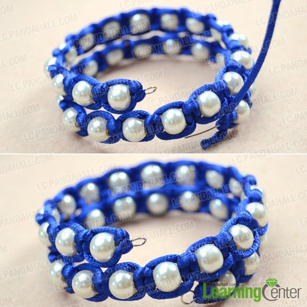 How to Make White Pearl Beaded Macrame Bracelets with Memory Wire and ...