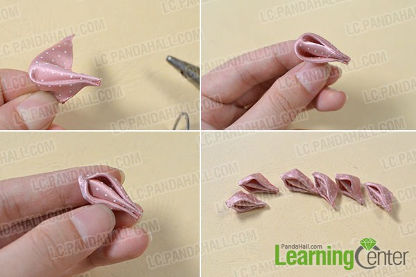 How to Make a Pink Ribbon Flower Hairpin with Pearl Beads Decorated ...