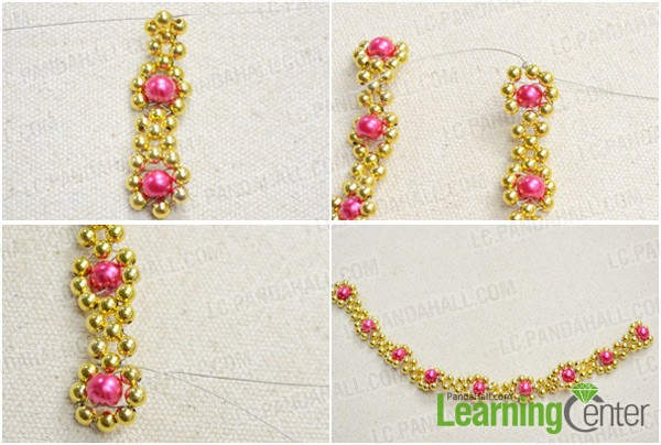 Making Beaded Flowers Necklace Pattern with Simple Weave Stitch ...