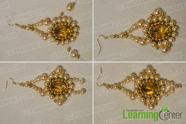 How to Make Vintage Gold Beaded Drop Earrings with Pearl Beads and ...