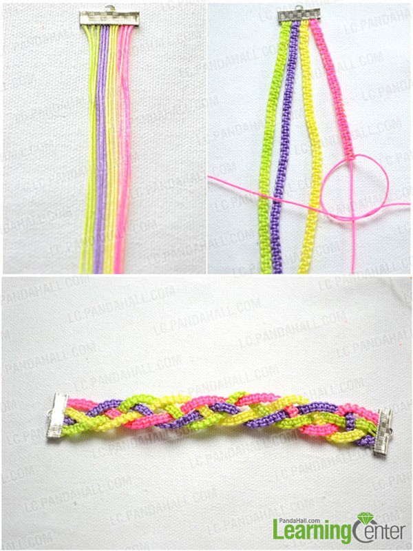 How to Make a Braided Friendship Bracelet with Brightly Colored Strings ...