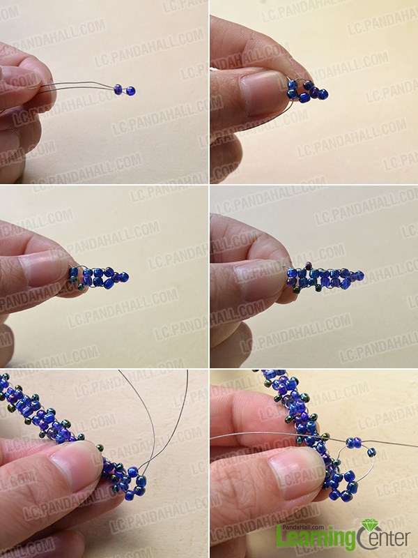 How to Make Delicate Bib Necklace with Round seed beads and Bugle Beads ...